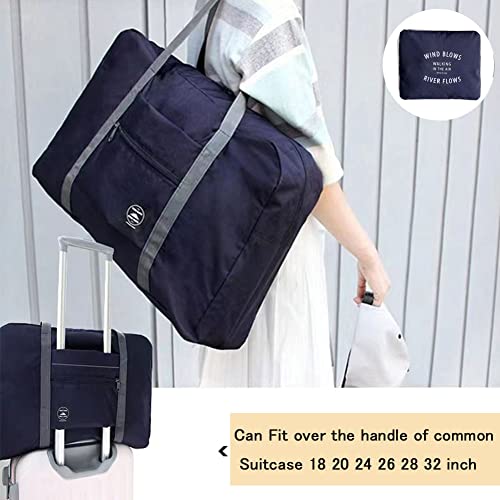 RUIBOLU Foldable Travel Duffel Bag (2 Pack), For Spirit Airlines, Weekender Overnight Bag, Tote Carry on Luggage Sport Duffle Weekender Overnight for Women and Girls (2Pack-Red Black) - Image 2