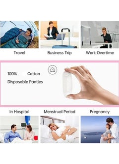 GGEROU Women Disposable Underwear, 4PCS Women Disposable Maternity Knickers After Birth Underwear for Hospital Bag, Travel Briefs, Period Pants Period Underwear Briefs  - Image 3