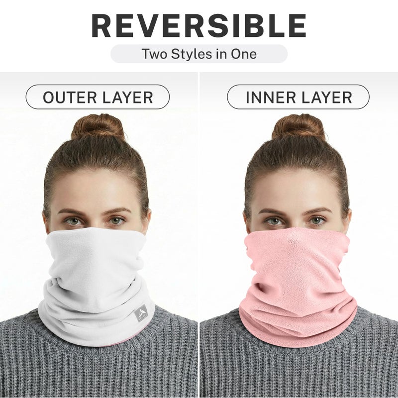 GXCROR Winter Neck Warmer, Reversible Fleece Gaiter Scarf, Windproof Face Mask for Men & Women - Image 2