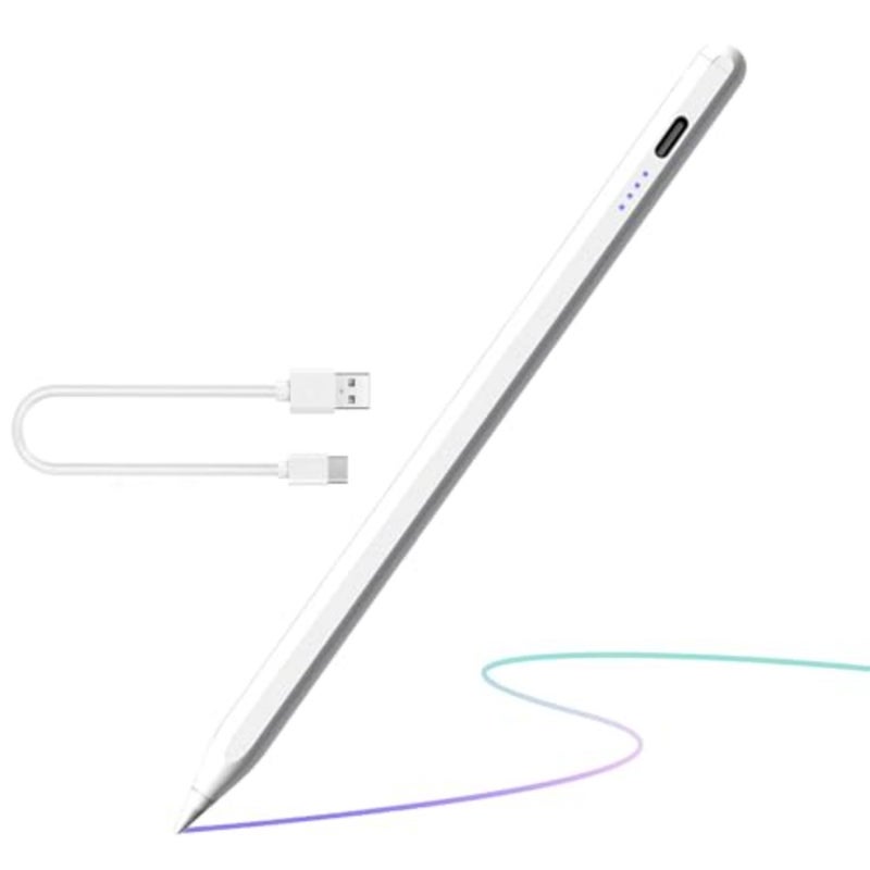قلم لمس لجهاز iPad 11/10/9/8/7/6th Gen 2018-2025 قلم شاشة لمس سريع الشحن مغناطيسي مع حساسية للإمالة ورفض راحة اليد لجهاز iPad Air 3/4/5/M2/M3، Mini 5/6/7، Pro 11/12.9/M4/M5 - Image 1