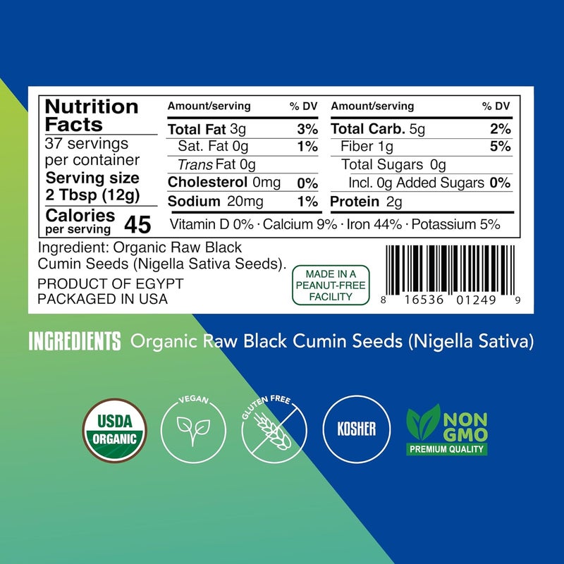 Kevala Organic Black Cumin Seeds 16 Oz - Image 3