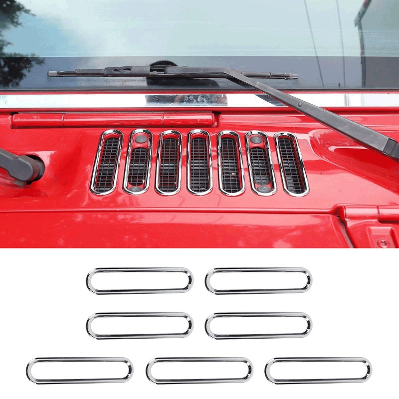 SQQP Hood Vent Cover Cowl Panel Vent Cover Trim ABS Exterior Accessories for 20072018 Jeep Wrangler JK JKU 24DoorChrome