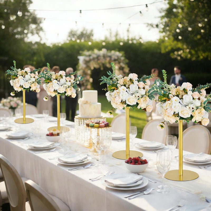 Vincidern Vincidrn 4pcs Wedding Flower Stand 15.7" Wedding Centerpiece for Tables, Gold Metal Flower Stand Vase for Table Centerpieces, Birthday Party, Event, Wedding Decorations - Image 2