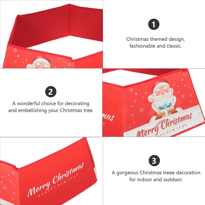 Plush Christmas Tree Skirt Collar with Frame Box Holiday Xmas Tree Decoration Ring for Home Seasonal Decor Soft Base Cover - Image 3