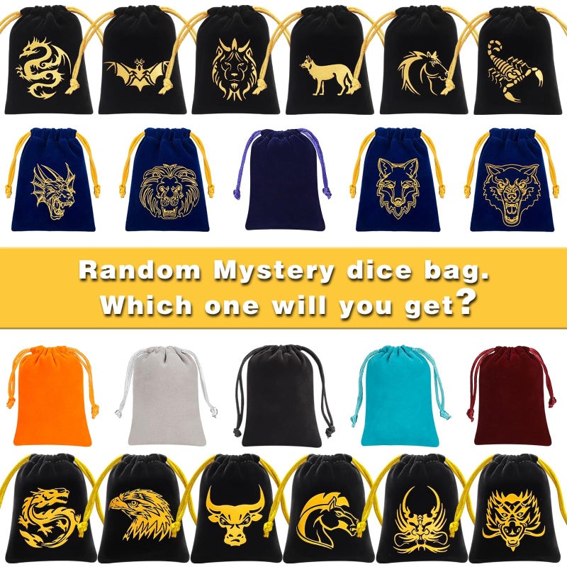 QMAY Polyhedral Dice - 8PCS Mystery Dice Set, Various Styles DND Dice, Random D&D Dice Patterns & Dice Bag, DND Gifts, Suitable for Dungeons and Dragons, RPG, MTG,Role Playing Table Game - Image 4