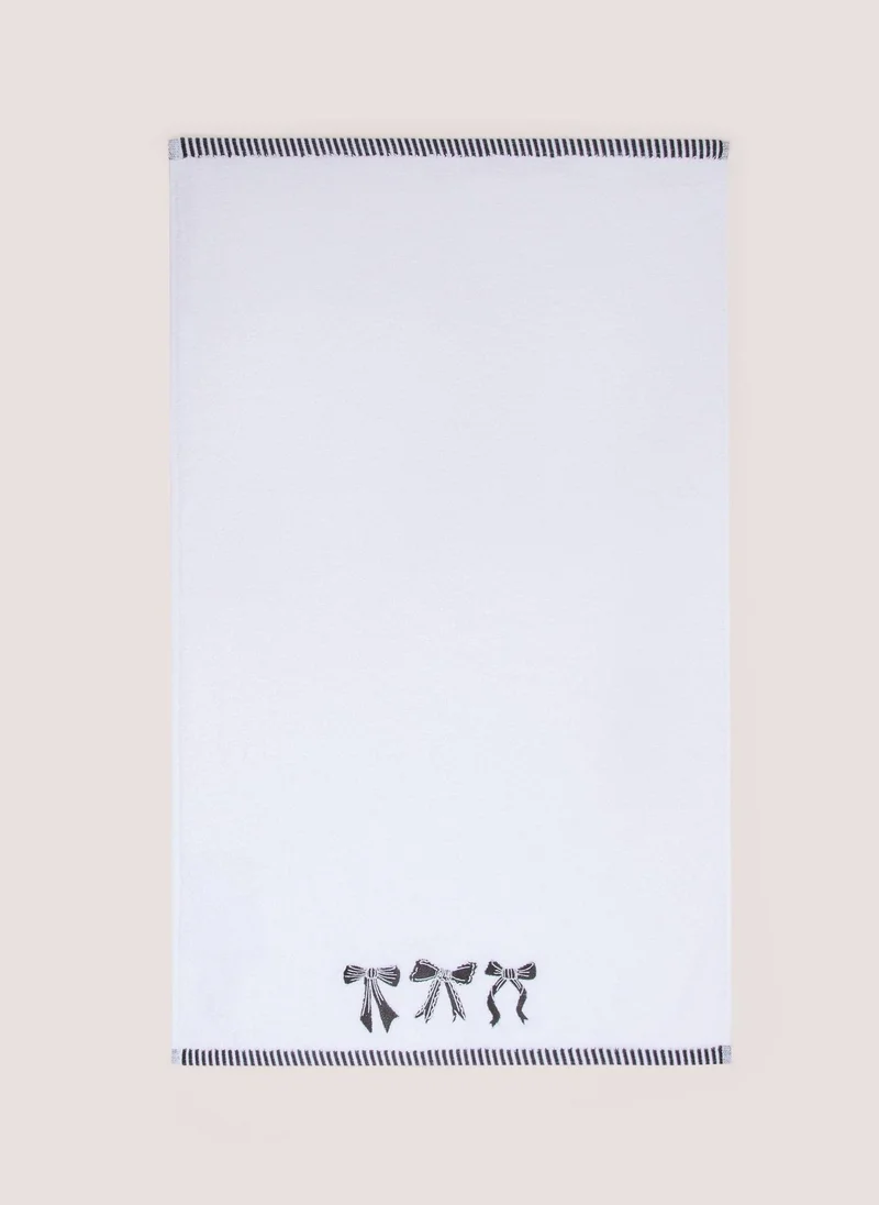 Matalan Black & White Bow Hand Towel