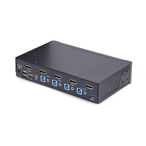 Startech.com StarTechcom 4Port DisplayPort KVM Switch 8K 60Hz 4K 144Hz Single Display DP 14 2X USB 30 Ports 4X USB 20 HID Ports PushButton Hotkey Switching TAA Compliant D86A24PORT8KKVM - Image 3