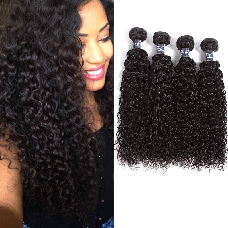 Amella Hair Brazilian Virgin Curly Hair 14161820400g 4 Bundles Weave 8A 100 Unprocessed Brazilian Virgin Curly Bundles Natural Black Color