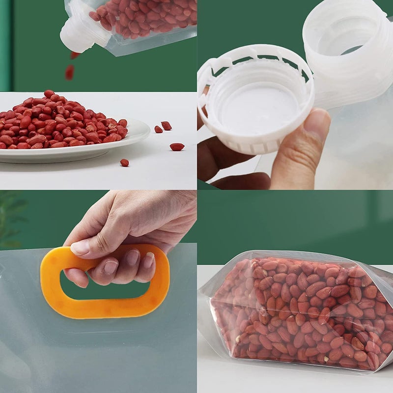 HMV MALL HMV MALL Plastic 15L Reusable Grain Moisture Proof Sealed Bag Grain Storage Tank Grain Rice Food Storage Bag Stand Up Pouch Bags With Portable Handle For Long Term Food Storage Container 3 - Image 3