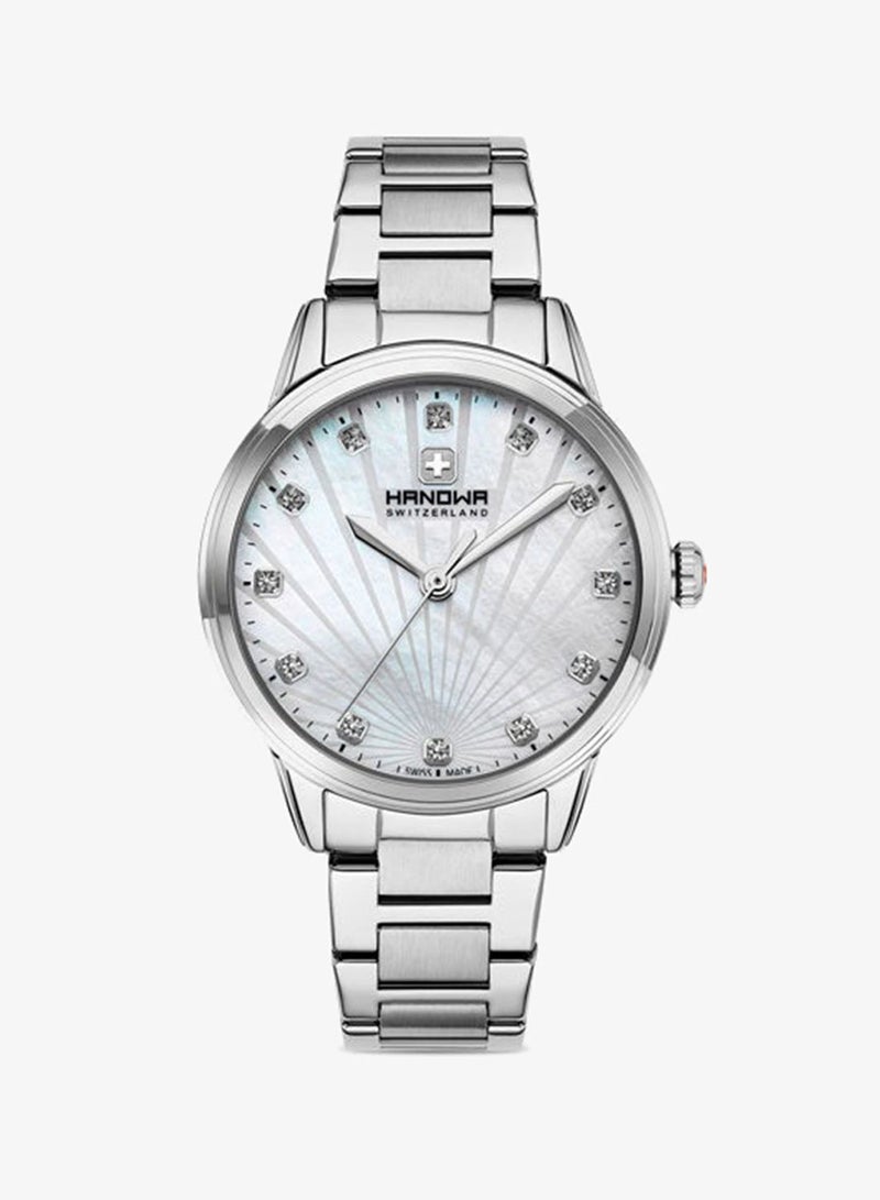 Hanowa Canova White Mother-of-pearl Dial Silver Stainless Steel Bracelet Analog Watch for Women 34mm - Image 1