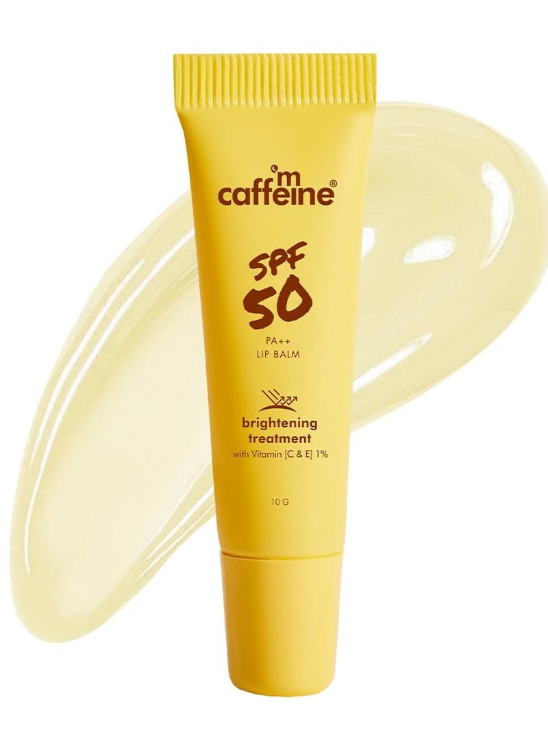 إم كافيين مرطب شفاه إم كافيين بعامل حماية من الشمس ٥٠ PA++ | يُفتّح الشفاه، يُقلّل التصبغات، ويُوحّد لونها | ترطيب يدوم ٢٤ ساعة | فيتامين هـ وفيتامين ج، ببتيدات، وزبدة الكاكاو | مرطب شفاه بعامل حماية من الشمس ٥٠++ للرجال والنساء - ١٠ غرام - Image 1