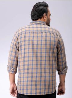 HARDSODA Men Plus Size Regular Fit Windowpane Checks Cutaway Collar Full Sleeves Casual Shirt  - Image 2