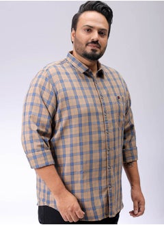 HARDSODA Men Plus Size Regular Fit Windowpane Checks Cutaway Collar Full Sleeves Casual Shirt  - Image 3