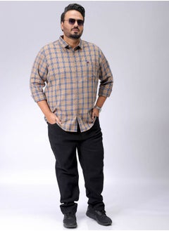 HARDSODA Men Plus Size Regular Fit Windowpane Checks Cutaway Collar Full Sleeves Casual Shirt  - Image 5
