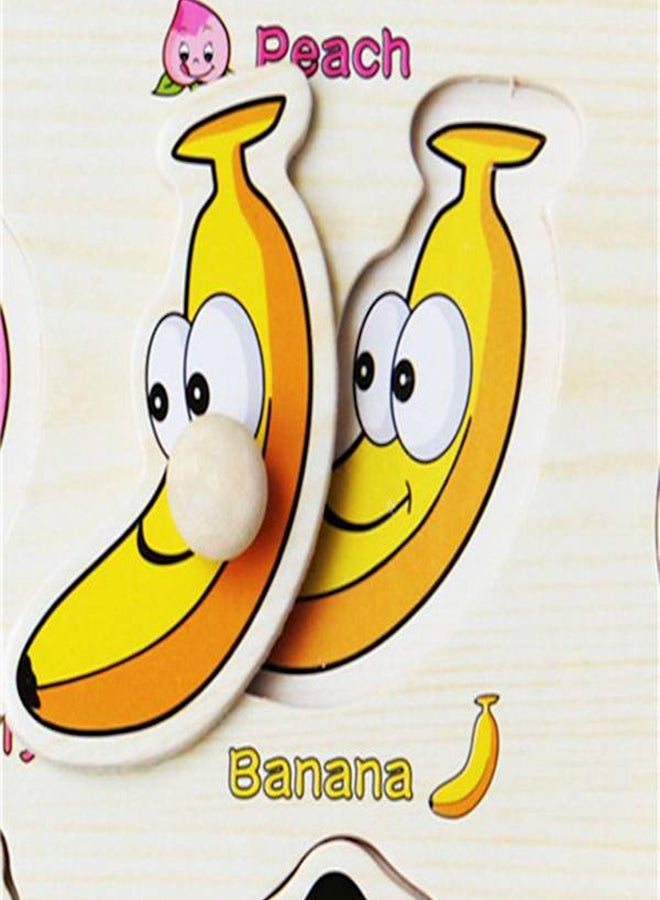 12-Piece Fruit Designed Wooden Pegged Puzzle - Image 2