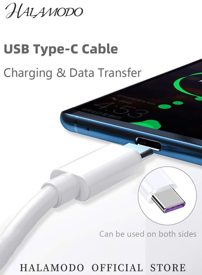 هالامودو كابل USB C 6.6 قدم كابل USB C 5A سريع الشحن فائق الشحن السريع 5A كابل USB من النوع C شاحن سلكي فائق الشحن السريع من النوع C لسامسونج جالاكسي A10e A15 A15 A25 A54 A51 A50، S24 S23 S23 S22 S21 S20 S20 S10 S10E S9، Note 20 10 9، Moto G G9 G8 - Image 2