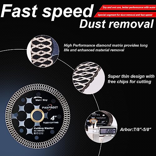 Panfreet 2Pcs/Lot 4" Tile Diamond Blade Super Thin Diamond Porcelain Blade Cutting for Porcelain Ceramic Granite Marble Tiles - Image 4