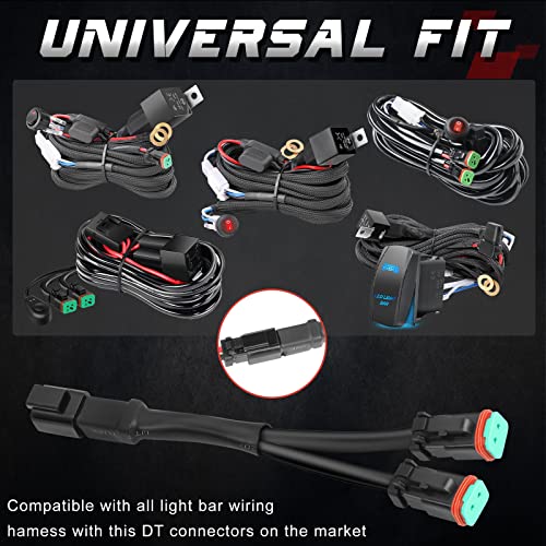 OFFROADTOWN 2PCS DT DTP Wiring Harness Adapters Connectors Splitters Plug n Play Wiring Harness 240w for LED Light Bar Pod Fog Driving Lights LED Cubes Work Light - Image 5