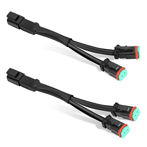 OFFROADTOWN 2PCS DT DTP Wiring Harness Adapters Connectors Splitters Plug n Play Wiring Harness 240w for LED Light Bar Pod Fog Driving Lights LED Cubes Work Light - Image 1