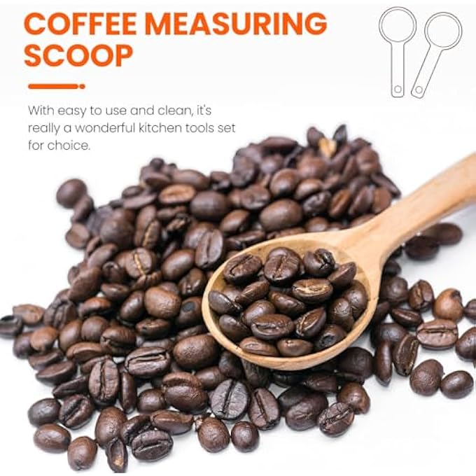 ريحني ملعقة كبيرة من خشب القهوة بحجم ملعقة كبيرة من خشب الزان 78 جرام، مثالي لقياس القياس متعدد الأغراض بطلقة واحدة - Image 3