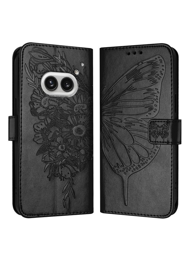 اس-توب جراب هاتف Case For Nothing Phone 2a من الجلد المنقوش بنقشة الفراشة - Image 1