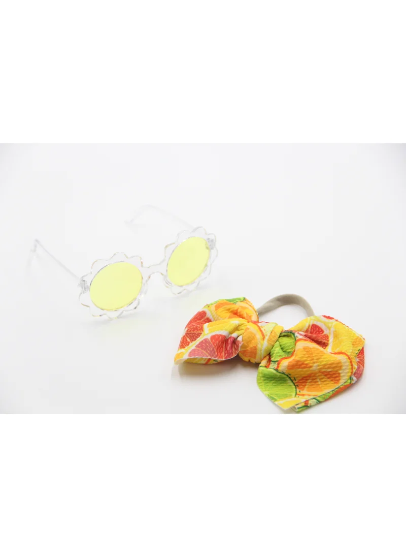 D'Daniela Hawaiian Glasses and Headband Set For Babies and Girls Orange