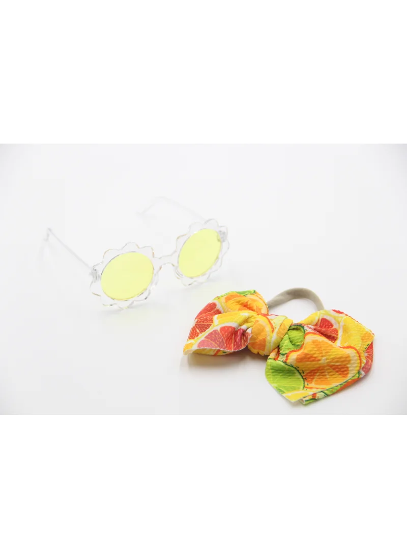 D'Daniela Hawaiian Glasses and Headband Set For Babies and Girls Orange