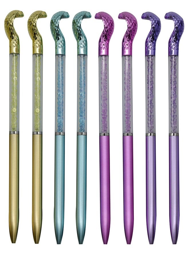 Maydahui 24 PCS Snake Shaped Ballpoint Pens Novelty Cobra Pen Retractable Bling Rhinestones Pen Colorful Crystal Quicksand Pens Black Ink for School Party Home - Image 1