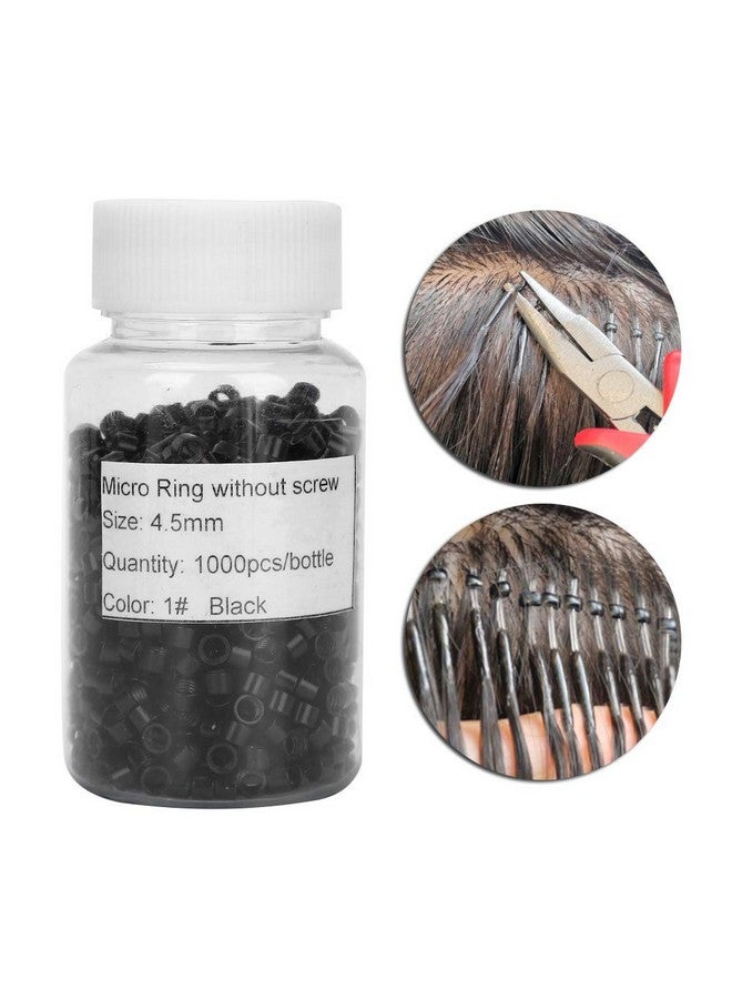 Rotekt1740 1000Pcs Micro Rings Links Beads Aluminum Micro Links Rings Beads Screw Micro Rings Hair Extension Tool For Hair Extensions Without Trace (Black)  - Image 5
