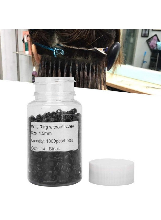 Rotekt1740 1000Pcs Micro Rings Links Beads Aluminum Micro Links Rings Beads Screw Micro Rings Hair Extension Tool For Hair Extensions Without Trace (Black)  - Image 2