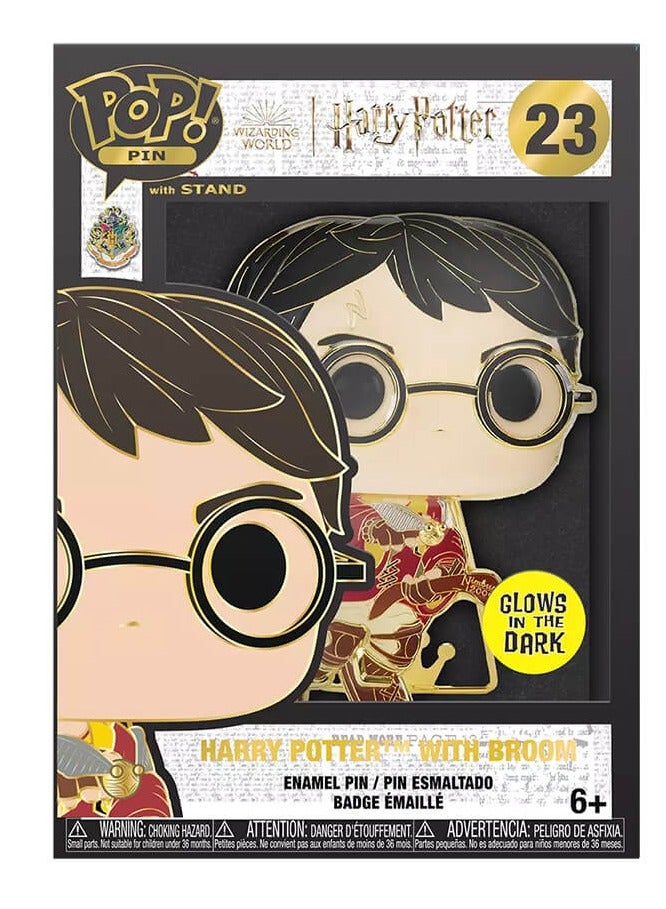 Funko Pop! Pin with Stand Wizarding World: Harry Potter - Harry Potter with Broom (Glow in the Dark - Image 2