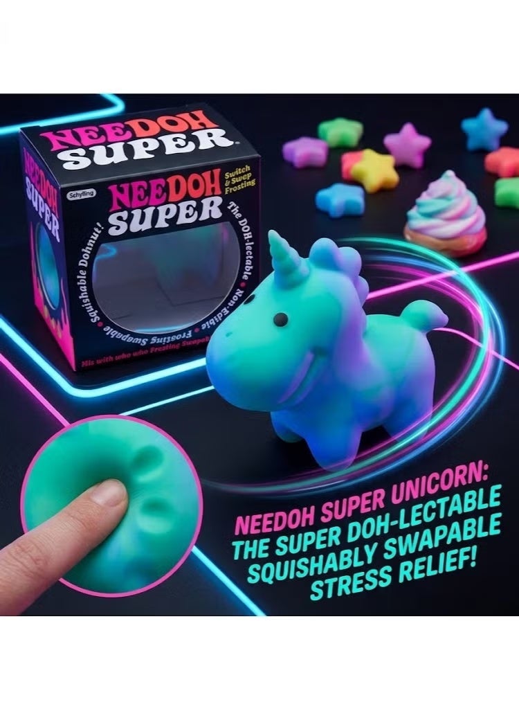 NeeDoh Super Unicorn Stress Relief Squishy Sensory Fidget Toy for Kids
