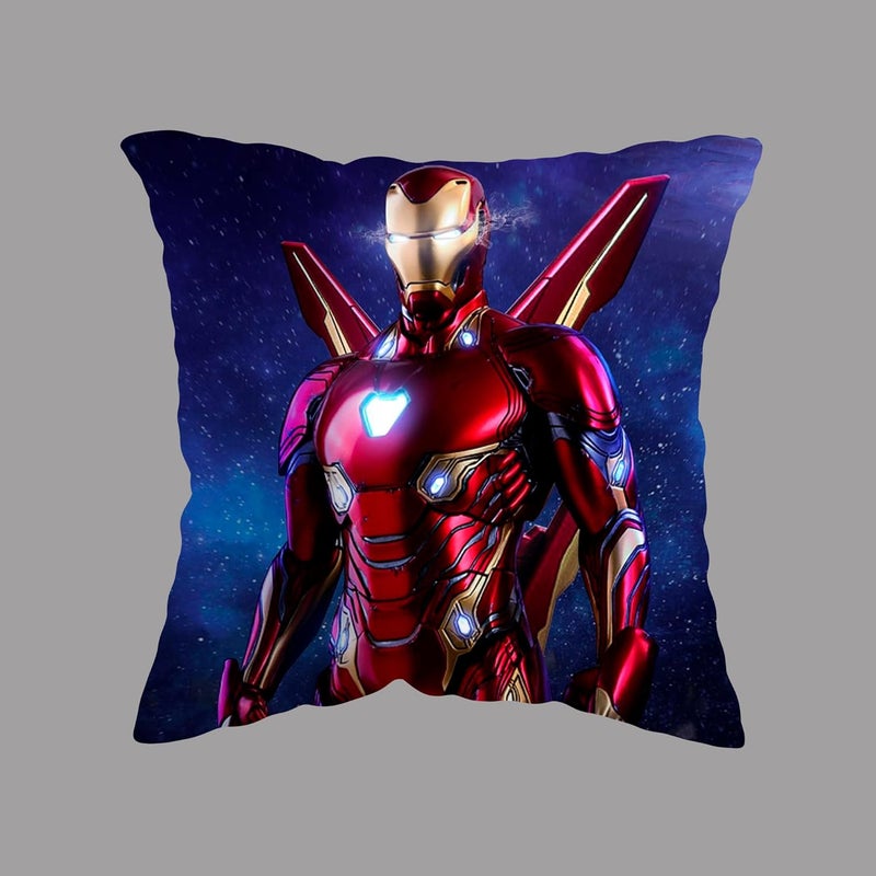 GiftoKing GiftoKing Iron Man Pillow for Kids Special GKIMC03 Multicolour Pack of 1 12x12 Inch  - Image 1