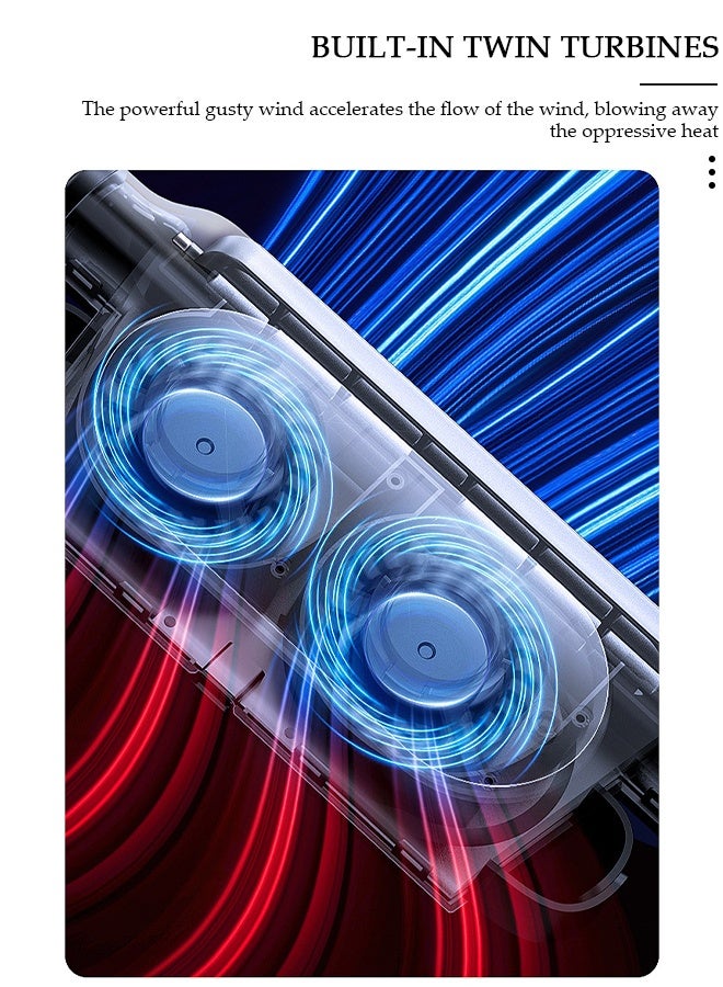DUNISO مروحة تبريد مقعد السيارة باللون الأسود، مروحة تبريد مقعد السيارة USB محمولة خفيفة الوزن، شاحنة سيارة عالمية SUV 3 سرعات قابلة للتعديل، ضوضاء منخفضة هادئة - Image 4