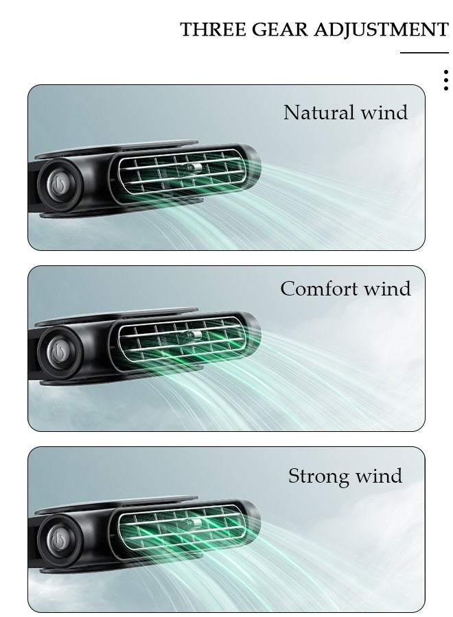 DUNISO مروحة تبريد مقعد السيارة باللون الأسود، مروحة تبريد مقعد السيارة USB محمولة خفيفة الوزن، شاحنة سيارة عالمية SUV 3 سرعات قابلة للتعديل، ضوضاء منخفضة هادئة - Image 5