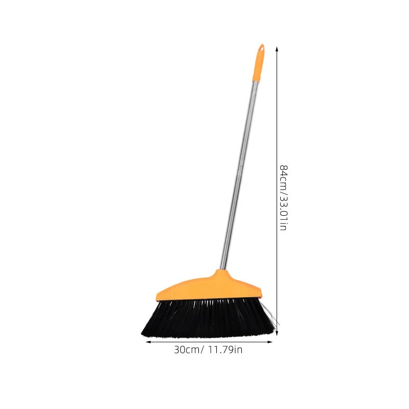 مجموعة مكنسة ذات شعيرات ناعمة ومقشة باللون البرتقالي بتصميم مضاد للالتصاق للشعر للمنزل والمطبخ والمكتب والمرآب - Image 3