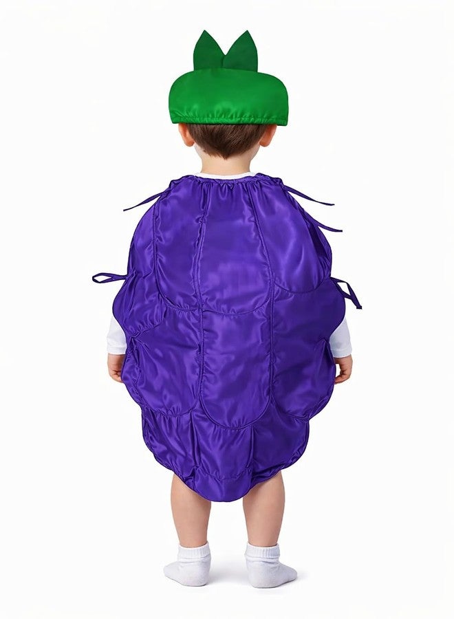 EthnicAlive Fruits and Vegetable Cutout Fancy Dress For Kids | Heathy Food Baby Costume | Fruits Theme Cosplay Costume For Girl And Boys (Grapes, 6-7 Years) - Image 2