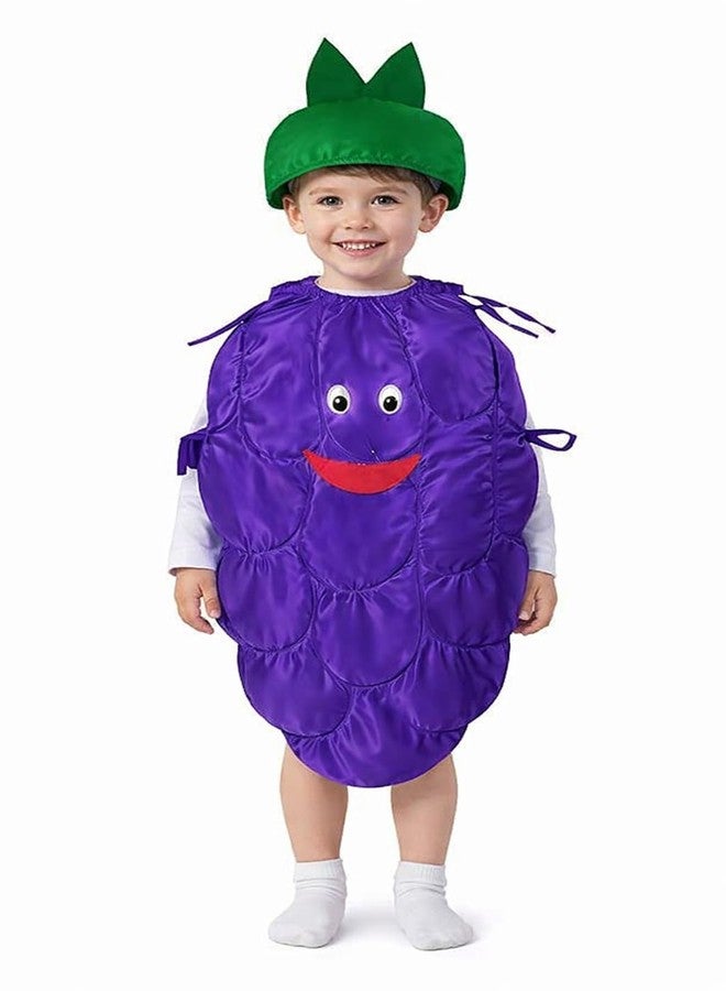 EthnicAlive Fruits and Vegetable Cutout Fancy Dress For Kids | Heathy Food Baby Costume | Fruits Theme Cosplay Costume For Girl And Boys (Grapes, 6-7 Years) - Image 1