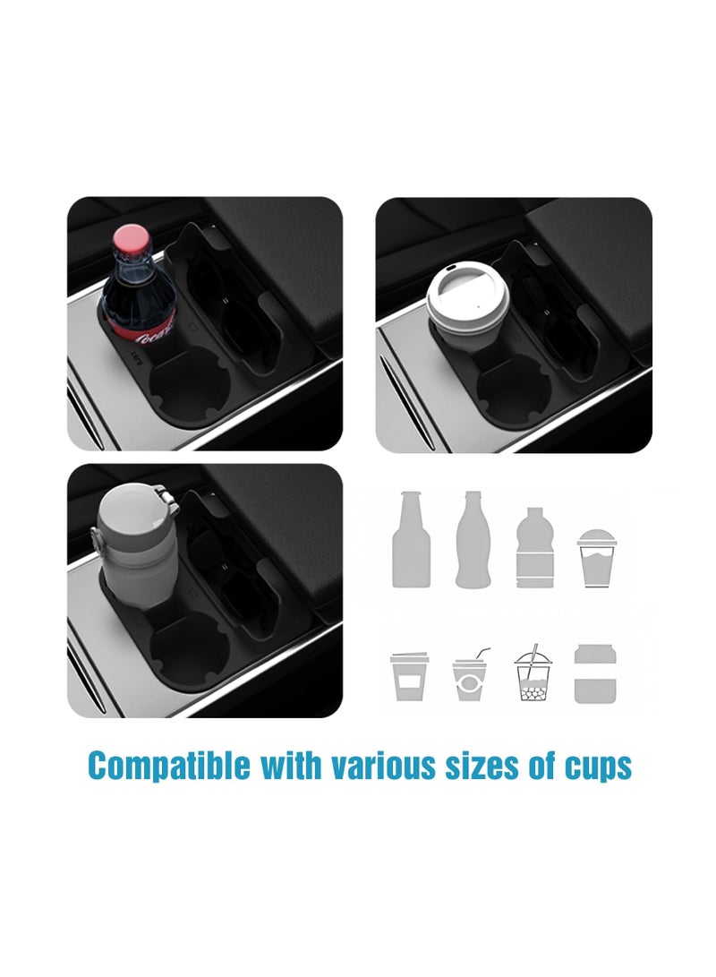 SYOSI Cup Holder for Model 3 Model Y 2021-2023,  2 in 1 Cup Holder Insert Tesla Accessories Center Console Cup Holder Tesla Interior Accessories Custom Fit Cup Holder Dual Purpose Cup Holder - Image 4