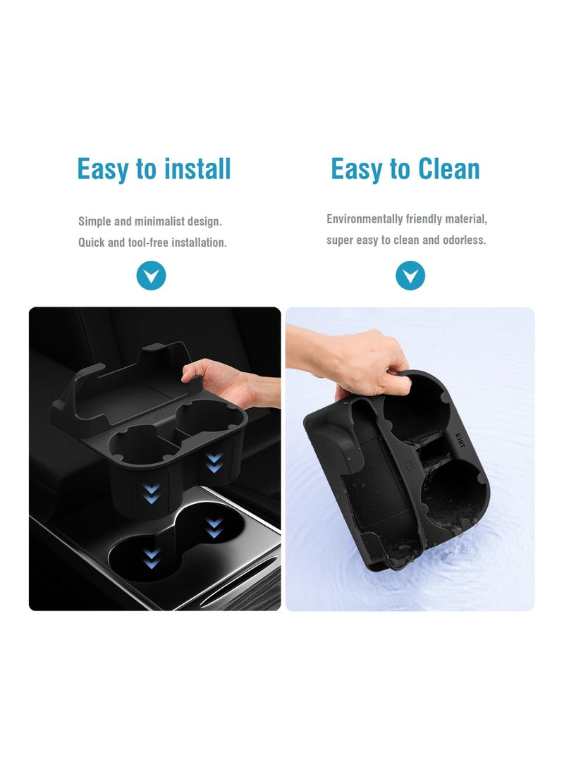 SYOSI Cup Holder for Model 3 Model Y 2021-2023,  2 in 1 Cup Holder Insert Tesla Accessories Center Console Cup Holder Tesla Interior Accessories Custom Fit Cup Holder Dual Purpose Cup Holder - Image 5