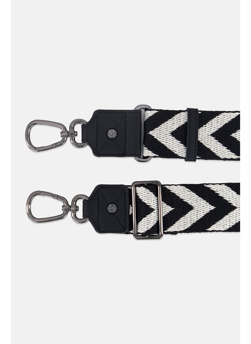 kipling Textured Bag Strap, Black/White  - Image 2