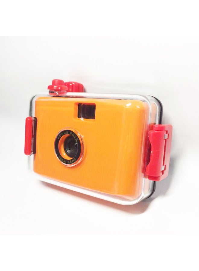 Orange Red Shell Retro Film Camera 135 Non-disposable Ins Film Waterproof Fool Cartoon Student Camera-Color:Orange Purple Shell  - Image 5