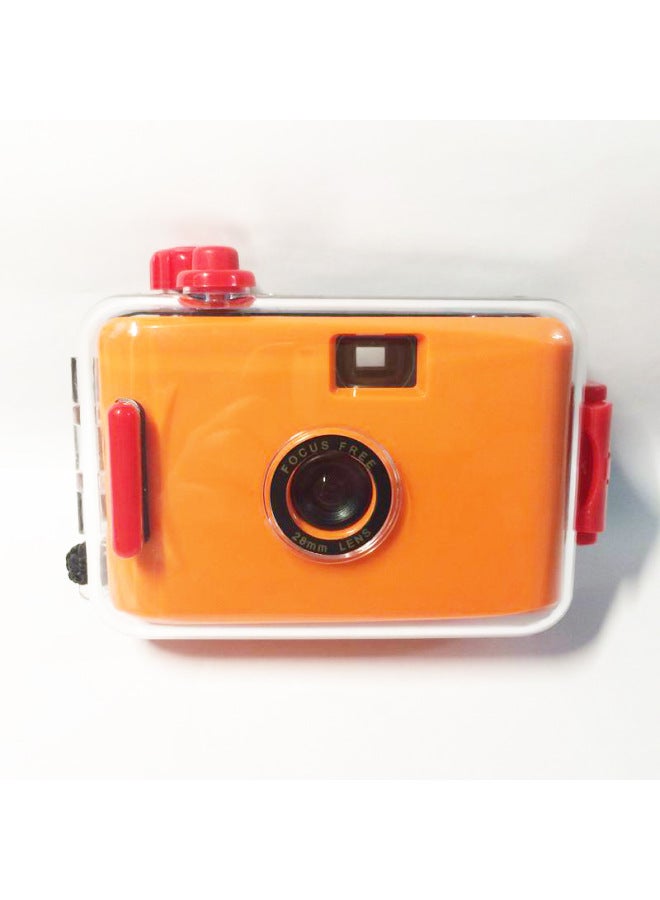 Orange Red Shell Retro Film Camera 135 Non-disposable Ins Film Waterproof Fool Cartoon Student Camera-Color:Orange Purple Shell  - Image 2