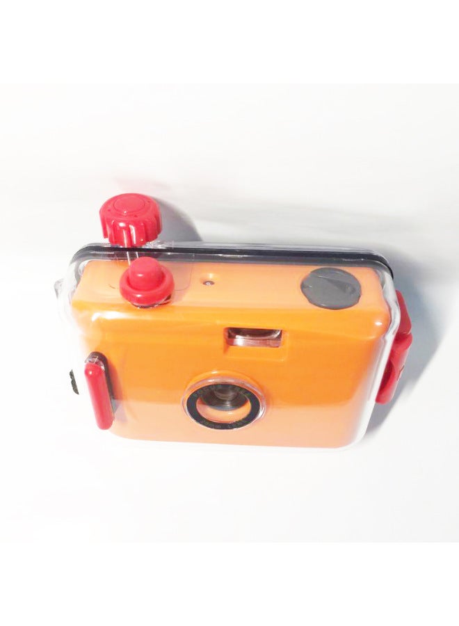 Orange Red Shell Retro Film Camera 135 Non-disposable Ins Film Waterproof Fool Cartoon Student Camera-Color:Orange Purple Shell  - Image 4