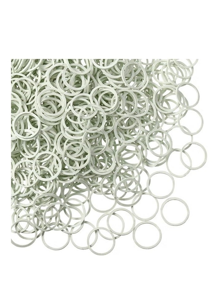 أربطة شعر مطاطية بيضاء صغيرة عدد 1000 للنساء والفتيات والأطفال | أربطة شعر مرنة ناعمة للتضفير، ذيل الحصان، التسريحات، تسريحات الزفاف والتصفيف اليومي | أربطة شعر شفافة/بيضاء بدون ضرر للشعر الناعم، الكثيف، المجعد والطويل - Image 1