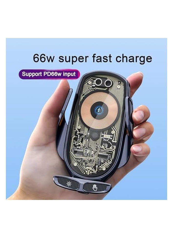 erorex Wireless car charger car mobile phone holder super fast charging charger fully automatic induction transparent mobile phone holder navigation special mobile phone car holder  - Image 3