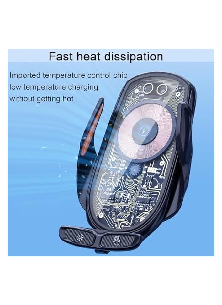 erorex Wireless car charger car mobile phone holder super fast charging charger fully automatic induction transparent mobile phone holder navigation special mobile phone car holder  - Image 5