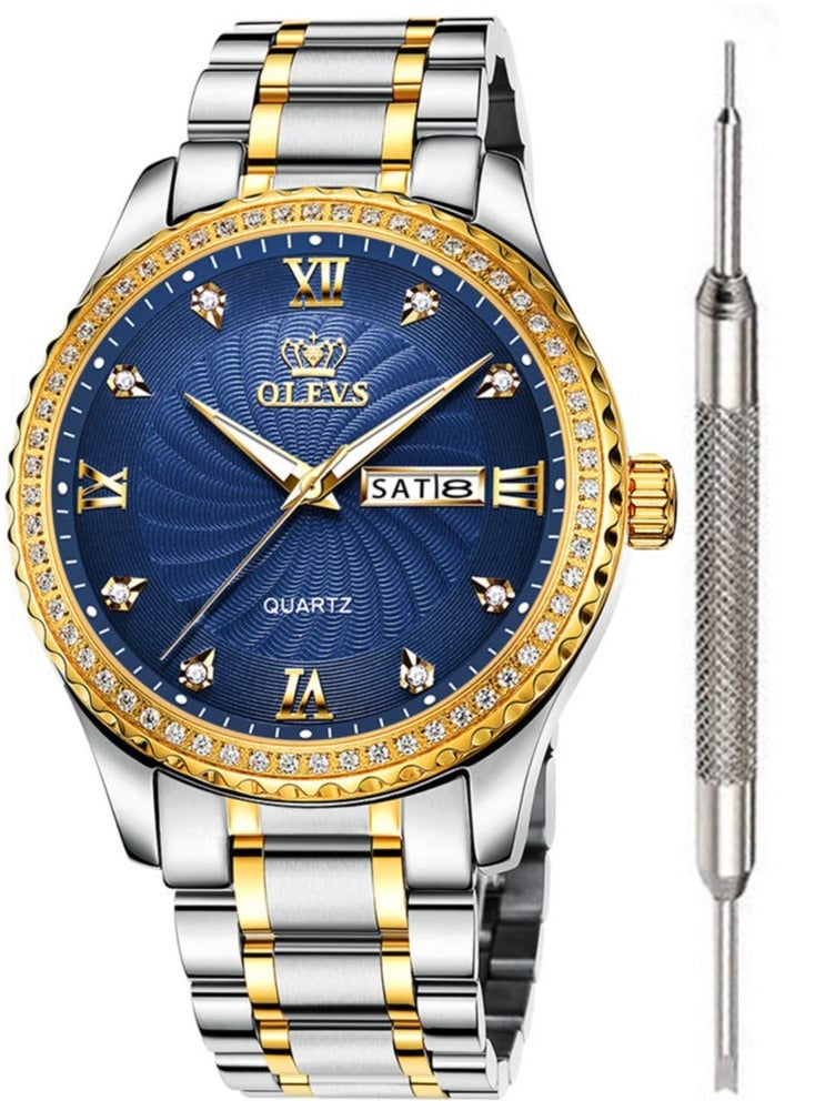 OLEVS Men's Luxury Diamond Waterproof Exquisite Business Casual Analog Quartz Watch 5565 - Image 1