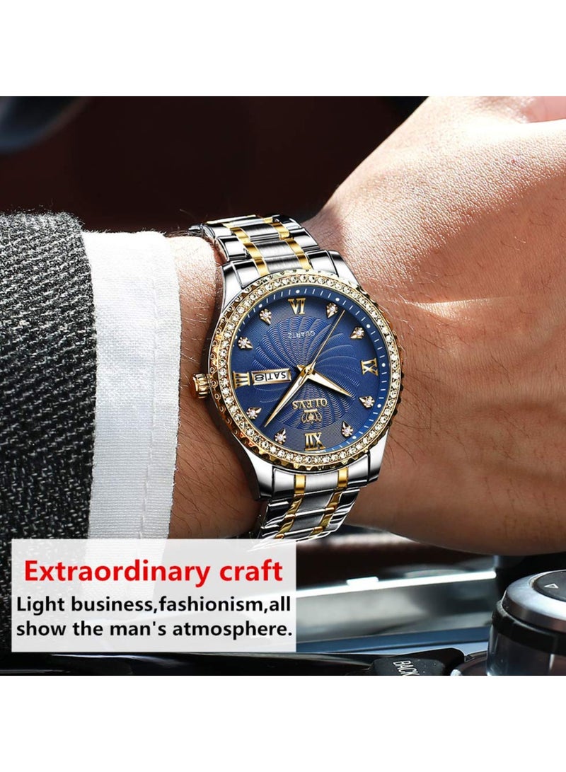 OLEVS Men's Luxury Diamond Waterproof Exquisite Business Casual Analog Quartz Watch 5565 - Image 2