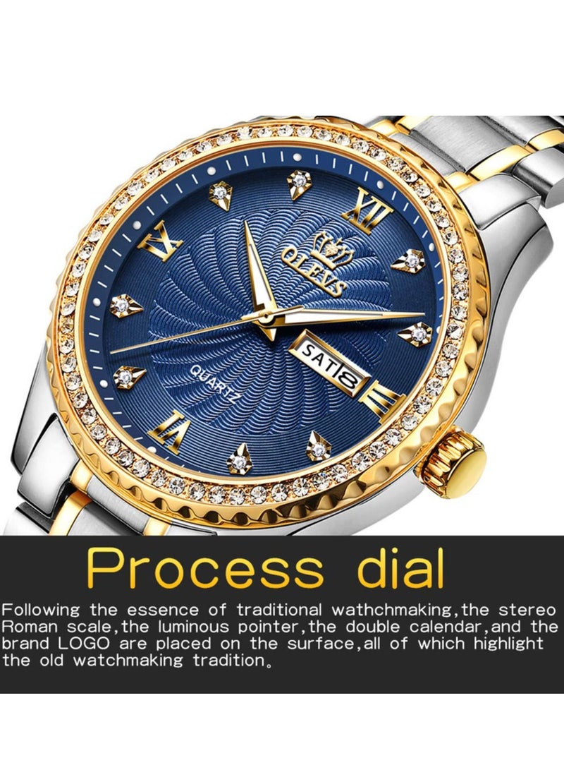 OLEVS Men's Luxury Diamond Waterproof Exquisite Business Casual Analog Quartz Watch 5565 - Image 4
